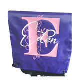 Floral letter, customised drawstring bags, Camieroseuk, PE bags, gym bags.