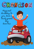 Birthday card for Grandson! Customised cards at Camieroseuk