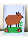 Felt greeting card kit, Animal scenery at Camieroseuk, Handmade cards for any occasion.