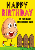 Egg-cellent dad birthday card, quirky cards, funny cards at Camieroseuk