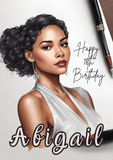 Happy Birthday Cards for Brown girls, Camieroseuk customised greeting cards