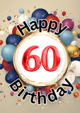 60th Birthday Milestone celebration Cards: Camieroseuk handmade