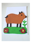 Felt greeting card kit, Animal scenery at Camieroseuk, Handmade cards for any occasion.