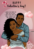 Celebrating black love, Camieroseuk Handmade, Valentine's day card.