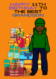 Birthday card for grandson, black kids customized cards at Camieroseuk