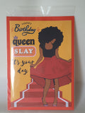 Slay Queen birthday card, strong black woman, Camieroseuk