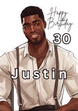 Customised cards for Black Men, Camieroseuk Birthday cards