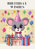 Cute Animal Birthday card for Her, Camieroseuk customised cards