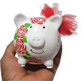 Customised floral money banks for kids, babies, toddlers, first savers, Camieroseuk