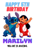 Lilo and stitch theme birthday cards, customised cards at Camieroseuk