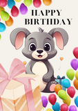 Cute Animal Birthday card for Her, Camieroseuk customised cards