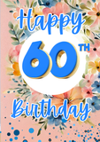 60th Birthday milestone cards: Camieroseuk handmade