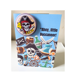 Pirate theme birthday card, customised cards at Camieroseuk