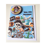 Pirate theme birthday card, customised cards at Camieroseuk