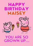 Peppa pig birthday cards, CamieRoseuk, personalised peppa pig cards