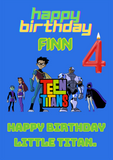 Teen titans themed birthday card, Camieroseuk customised cards.