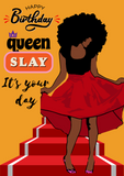 Slay Queen birthday card, strong black woman, Camieroseuk