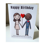 "Lovebirds Celebration: Quirky Button Birthday Card at Camieroseuk"