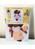 Felt greeting card kit Cute doll design at Camieroseuk, Handmade cards for any occasion.