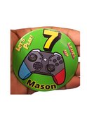 Gamer inspired 75mm birthday badge, Camieroseuk