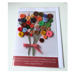 "Charming Creations: Handmade Button Bouquet Card at Camieroseuk"