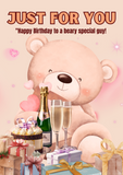 Teddy bear themed birthday cards for Him at Camieroseuk! Handmade greeting cards.