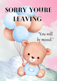 Sorry you're leaving, you will be missed, Camieroseuk farewell cards