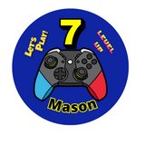 Gamer inspired 75mm birthday badge, Camieroseuk