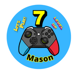 Gamer inspired 75mm birthday badge, Camieroseuk