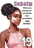 Vitiligo inspired Birthday cards for Black Women, Camieroseuk customised greeting cards perfect for Teens and tweens.