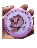 Cat lovers theme Birthday Badge - 75mm Customized Buttons by Camieroseuk