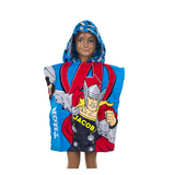 Unisex kids character, Avenger poncho, customised beach wear, Camieroseuk