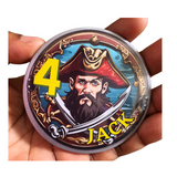 Pirate theme Birthday Badge - 75mm Customized Buttons by Camieroseuk