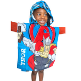 Unisex kids character, Avenger poncho, customised beach wear, Camieroseuk