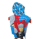 Unisex kids character, Avenger poncho, customised beach wear, Camieroseuk