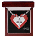 "Stylish Cuban Chain with Artisan Cross Pendant"- Perfect gift for Him