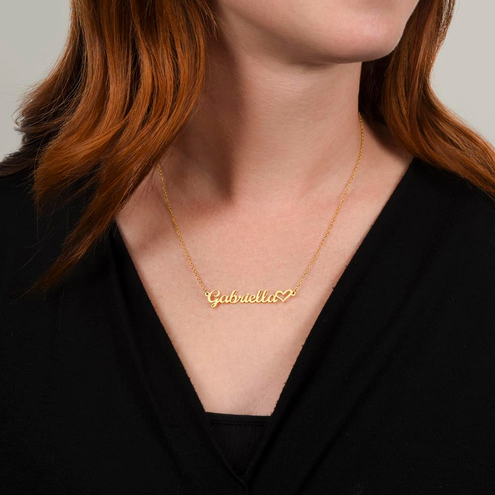 Customised Name necklace with heart