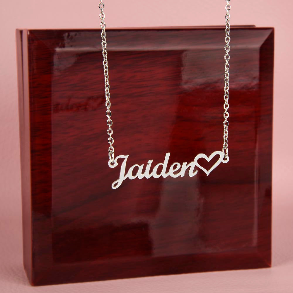 Customised Name necklace with heart