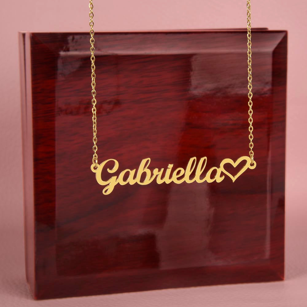 Customised Name necklace with heart