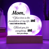 "Acrylic Heart Plaque & Card Set – A Gift of Love for Mom"