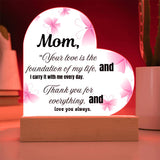 "Acrylic Heart Plaque & Card Set – A Gift of Love for Mom"