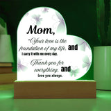 "Acrylic Heart Plaque & Card Set – A Gift of Love for Mom"