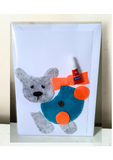 Felt greeting card kit, featuring a cute bear, Handmade cards for any occasionat Camieroseuk.