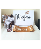 Birthday boxes at Camieroseuk, Gifts for her, Brown box.