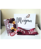 Birthday boxes at Camieroseuk, Gifts for her, Burgundy box.