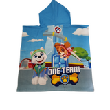 Paw patrol poncho, licenced kids character customised beach wear