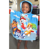 Paw patrol poncho, licenced kids character customised beach wear