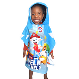 Paw patrol poncho, licenced kids character customised beach wear