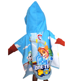 Paw patrol poncho, licenced kids character customised beach wear