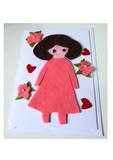 Felt greeting card kit, Cute doll, Handmade cards for any occasion at Camieroseuk.